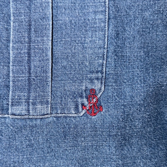 Rare Polo by Ralph Lauren Denim Blue Casual Button Up Shirt Shipyard Supply - Picture 3 of 7